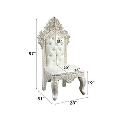 Adara - Side Chair (Set of 2) - White PU & Antique White Finish