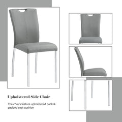 Pagan - Side Chair (Set of 2) - Gray PU & Chrome Finish