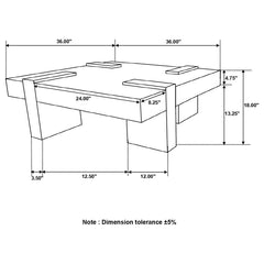 Samira - Square Solid Wood Coffee Table - Natural Sheesham