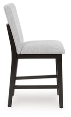 Neymorton - Dark Grayish Brown - Upholstered Barstool (Set of 2)