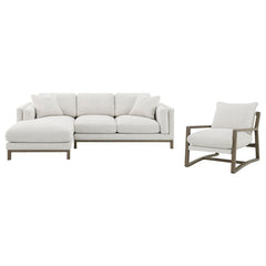 Geneva - Boucle Upholstered Wood Arm Accent Chair - Sand