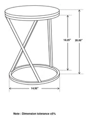 Malthe - Round Marble Top Accent Side - White And Antique Gold