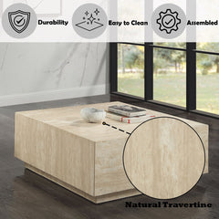 Deon - Coffee Table - Beige Travertine