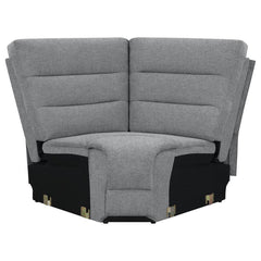 David - Upholstered Reclining Sectional Sofa - Smoke