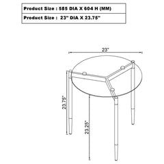 Rosalie - Round Smoked Glass Top End Table - Sandy Black