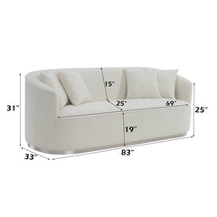 Odette - Sofa With 4 Pillows - Beige