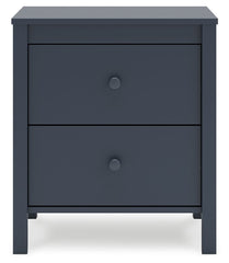 Simmenfort - Navy Blue - Two Drawer Night Stand