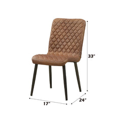 Millerton - Side Chair (Set of 2) - Vintage Chocolate Top Grain Leather & Antique Black