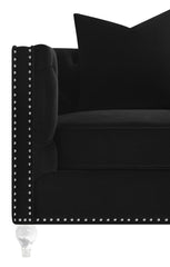 Delilah - Upholstered Tufted Tuxedo Arm Sofa - Black