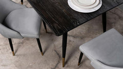 Zetta - Rectangular Wood Dining Table - Black