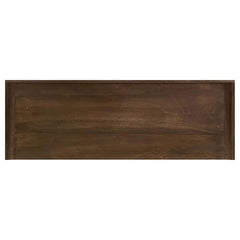 Ornelas - 46" Console Table With Slatted Shelf - Mango Brown