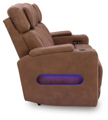 Clean-Slate - Caramel - Power Reclining Sofa / Adj Headrest