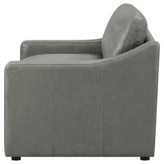 Grayson - Leather Upholstered Sloped Arm Accent Chair - Gray