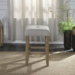 Charnell - Counter Height Stool (Set of 2) - Gray Synthetic Leather & Oak