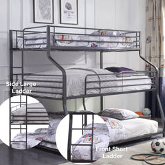 Caius II - Triple Bunk Bed - Twin Over Full Over Queen - Gunmetal