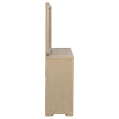 Ladera - 6-Drawer Bedroom Dresser And Mirror - Light Elm