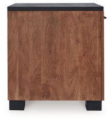 Kallari - Chair Side End Table - Warm Brown / Black