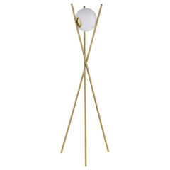 Yamileth - Spherical Bulb Metal Tripod Floor Lamp - Gold