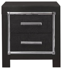 Kaydell - Black - Two Drawer Night Stand