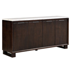 Edwyn - Server With Marble Top - Natural Marble Top & Espresso Finish