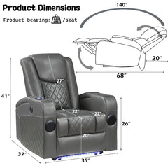 Alair - Power Motion Recliner With Bluetooth, Wireless Charger & Cupholder