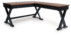 Wildenauer - Brown / Black - Home Office Desk And Return