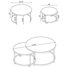 Lynn - 2 Piece Round Glass Top Nesting Coffee Table - Chrome