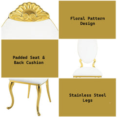 Fallon - Side Chair (Set of 2) - White Velvet & Mirrored Gold
