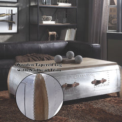 Brancaster - Coffee Table - Antique Oak & Aluminum