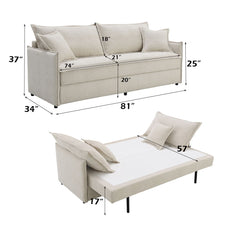 Elisea - Sofa With Sleeper - Beige Fabirc