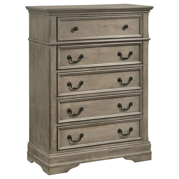 Manchester - 5-Drawer Bedroom Chest - Wheat Brown