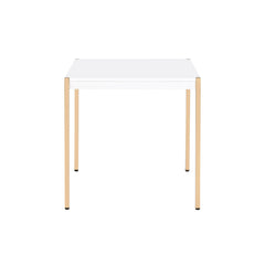 Otrac - End Table - White & Gold Finish