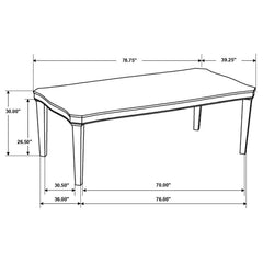 Ronnie - Rectangular Wood Dining Table - Rustic Cream