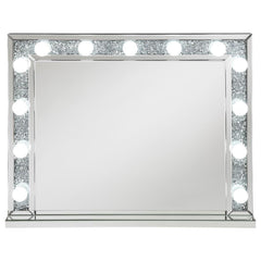 Wilmer - Rectangular Table Vanity Mirror With Lighting - Silver