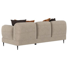 Jade - Chenille Upholstered Sculpted Track Arm Sofa - Latte