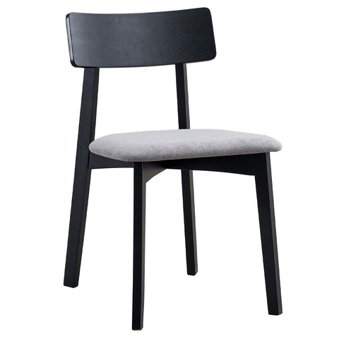 Real - Side Chair (Set of 2) - Gray Linen & Black Finish