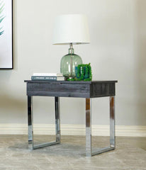 Aldine - Square 1-Drawer Side End Table - Dark Charcoal