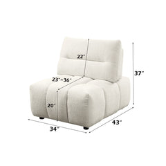 Loanna - Modular Armless Chair - White