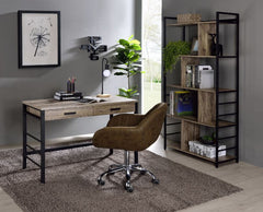 Disho - Writing Desk With USB - Light Weathered Oak & Black