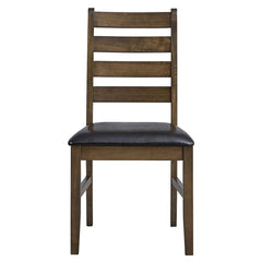 Damica - Side Chair (Set of 2) - Brown Synthetic Leather & Walnut