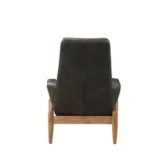 Dolphin - Accent Chair - Black Top Grain Leather