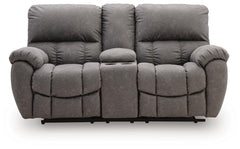 Bakerstein - Power Reclining Loveseat/Console/Adjustable Headrest - Galaxy
