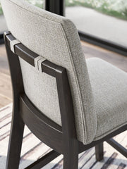 Neymorton - Upholstered Barstool (Set of 2) - Dark Grayish Brown