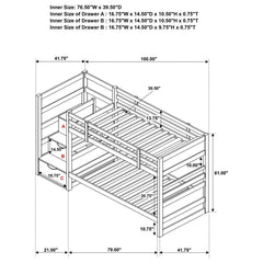 Elliott - Wood Twin Over Twin Stairway Bunk Bed - Cappuccino