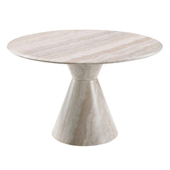 Ogin - Round Dining Table - Marble Print & Natural