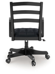 Wildenauer - 4 Pc. - Home Office Desk And Return, Swivel Desk Chair, Bookcase - Brown / Black