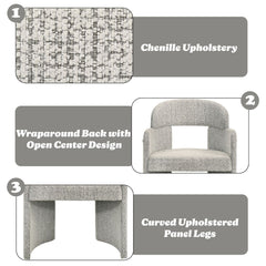 Kyree - Arm Chair (Set of 2) - Chenille & Walnut