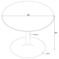 Kella - Round Marble Top Dining Table - White Marble