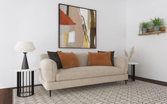 Jade - Chenille Upholstered Sculpted Track Arm Sofa - Latte