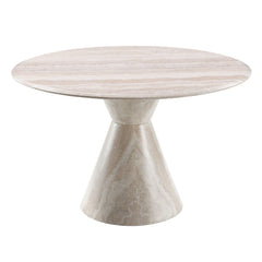 Ogin - Round Dining Table - Marble Print & Natural